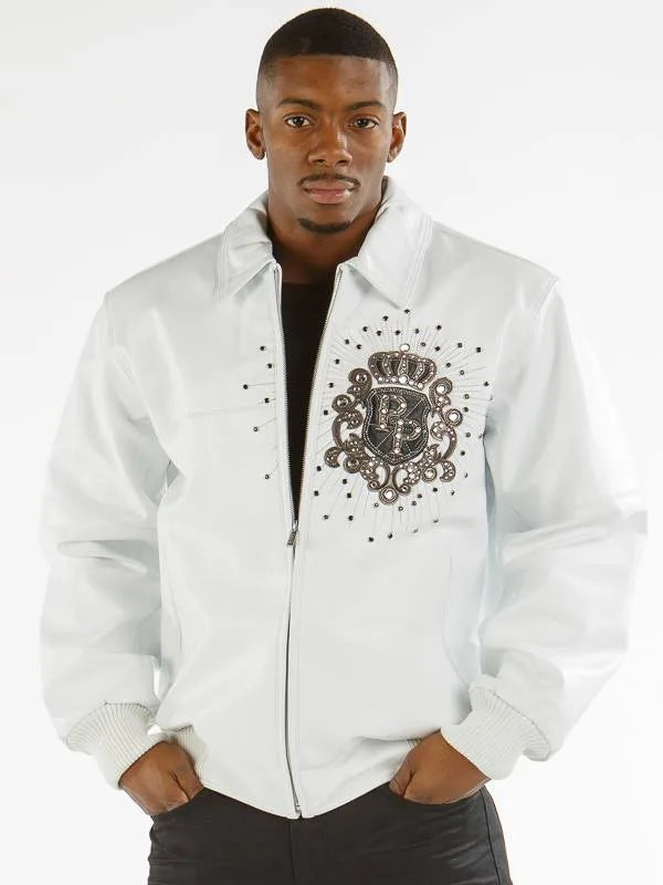 Pelle Pelle Crest Leather White Jacket image 1