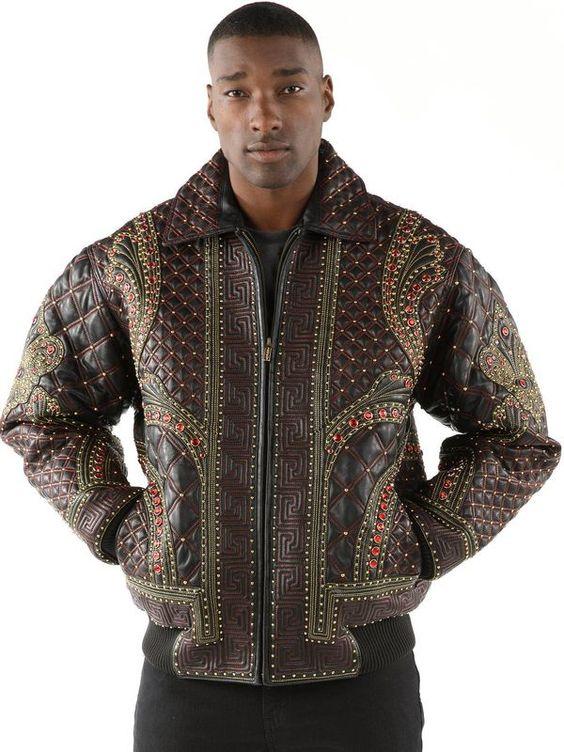 Pelle Pelle Quilted Studded Brown Leather Jacket image 1