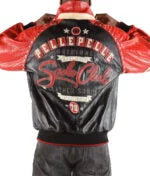 Red Black Studded Pelle Pelle Soda Club Leather Jacket image 1