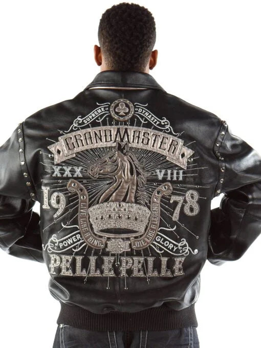 Black Pelle Pelle Grand Master Studded Leather Jacket image 0