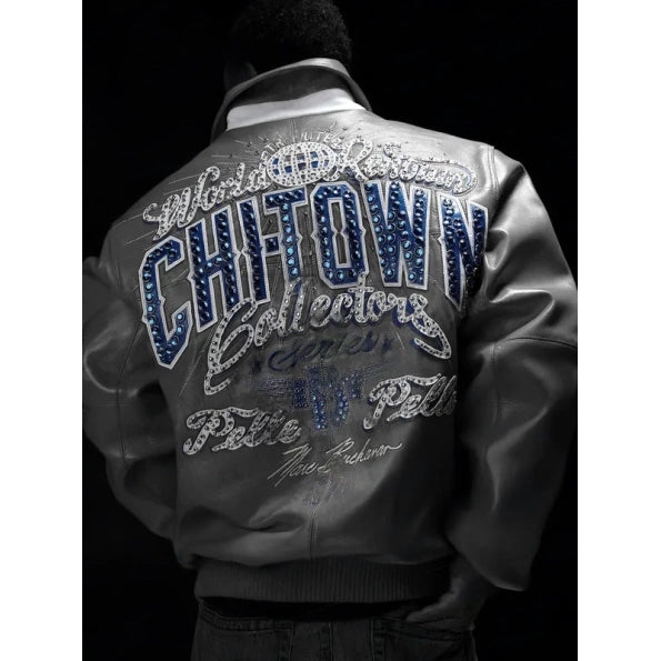 Grey Pelle Pelle Chi-Town Leather Jacket image 1