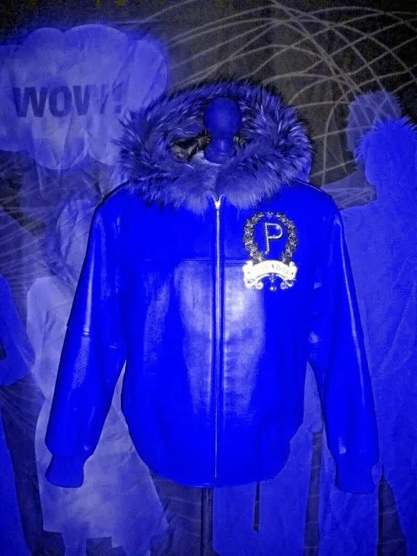Pelle Pelle Fur Trim Bomber Blue Jacket image 0