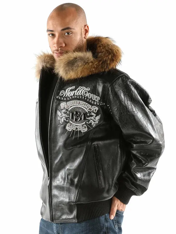 Black And Brown Pelle Pelle Mb Forty Years Leather Jacket image 1