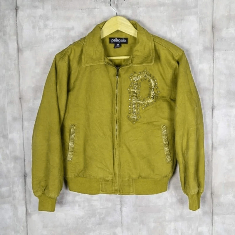 Marc Buchanan Pelle Pelle Womens Vintage Bomber Olive Jacket image 0