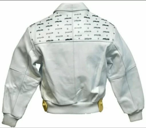 Red & White Pelle Pelle Emblem Leather Jacket image 3