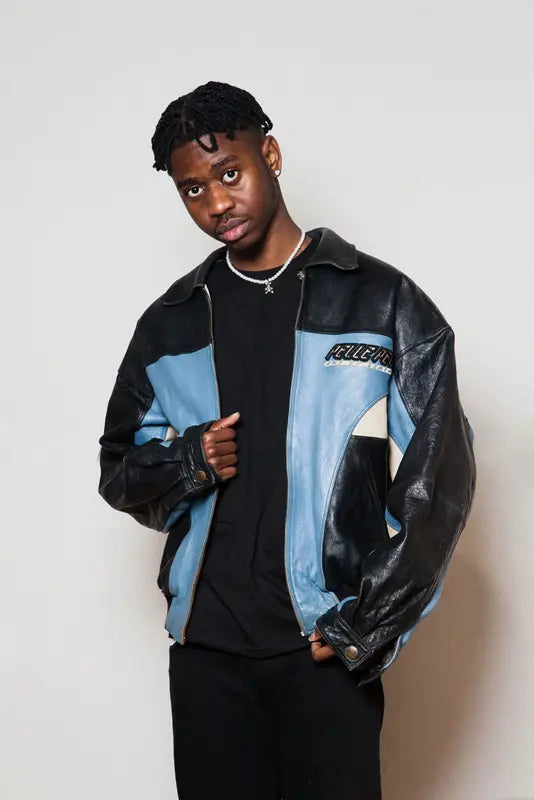 Pelle Pelle Art of Blue Black Leather Jacket image 0