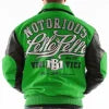 Pelle Pelle Mens Green and Black Varsity Jacket image 1
