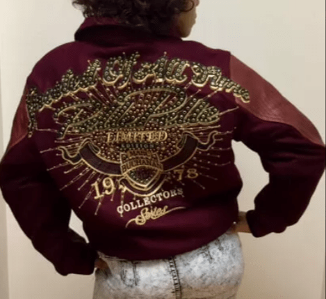 Maroon Pelle Pelle Greatest Of All Time Varsity Jacket image 1