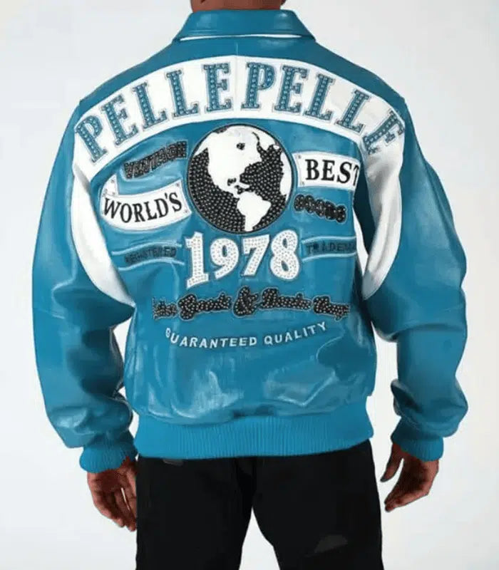 Pelle Pelle Turquoise White World’s Best 1978 Studded Jacket image 1