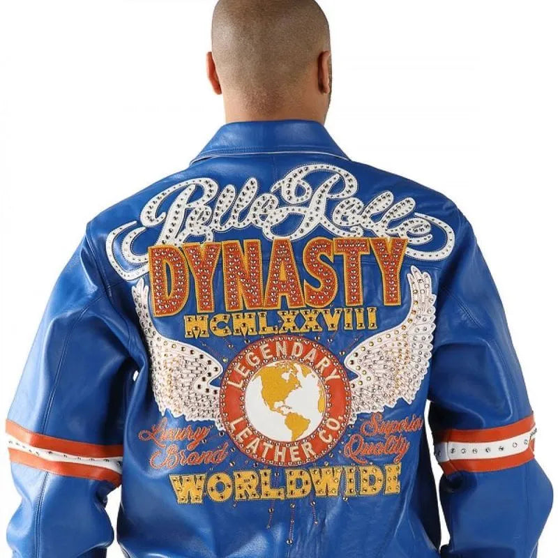 Worldwide Dynasty by Pelle Pelle Blue Leather Jacket image 0