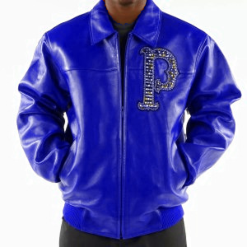 Pelle Pelle Blue Immortal Studded Leather Jacket image 1