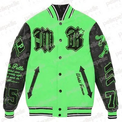 Pelle Pelle New Varsity Green Plush Jacket image 0