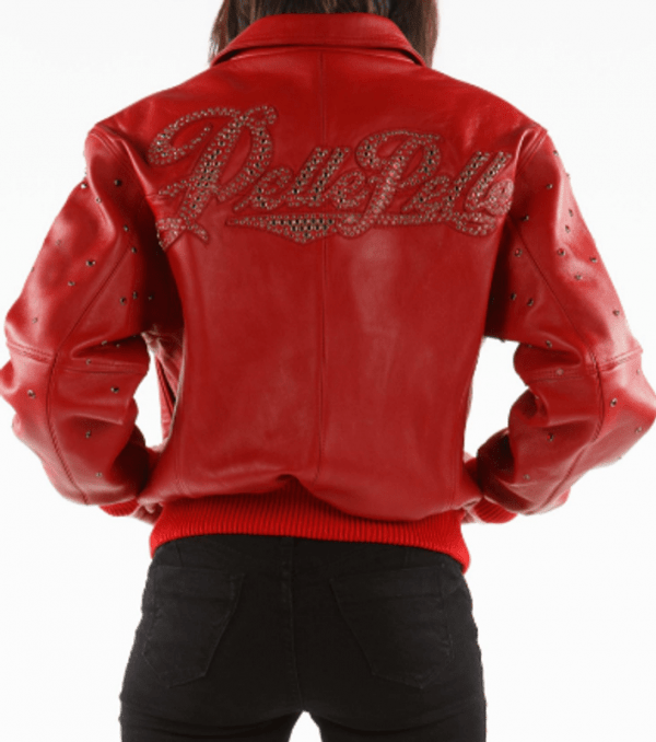 Studded Sleeves Red Pelle Pelle Leather image 1