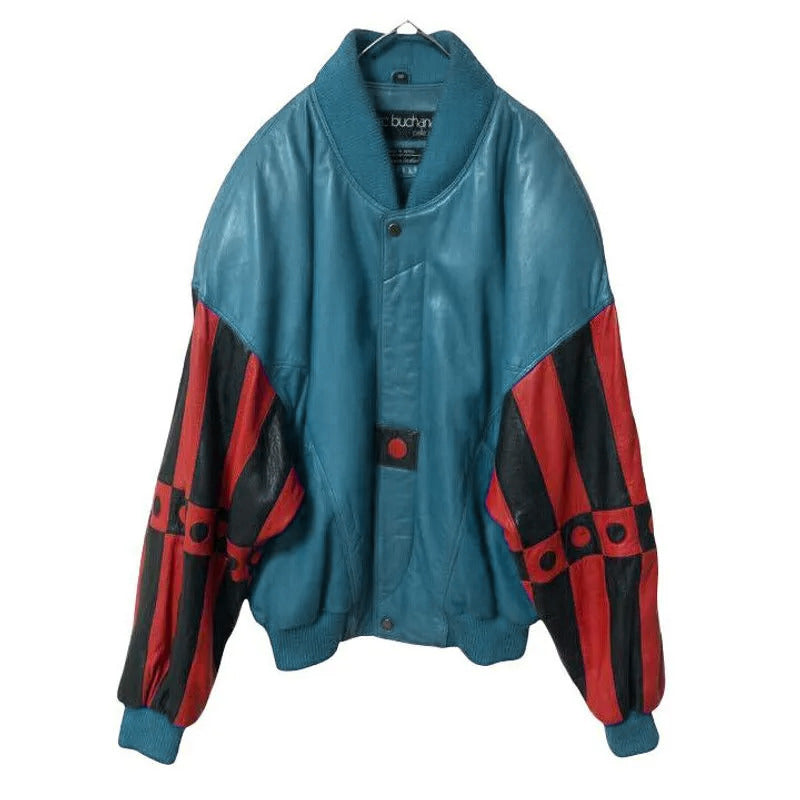 Pelle Pelle 90s Marc Buchanan Turquoise Leather Jacket image 0