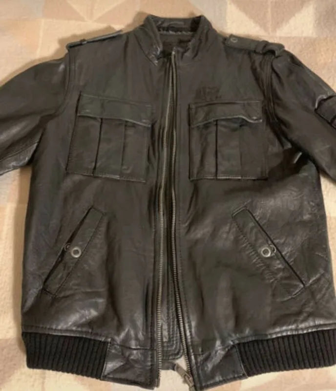 Pelle Pelle Vintage Mens Black Leather Jacket image 0