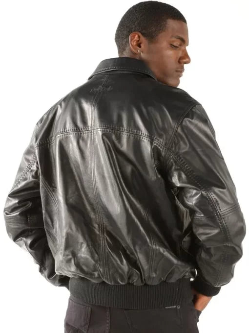 Pelle Pelle Mens Basic Black Leather Jacket image 1