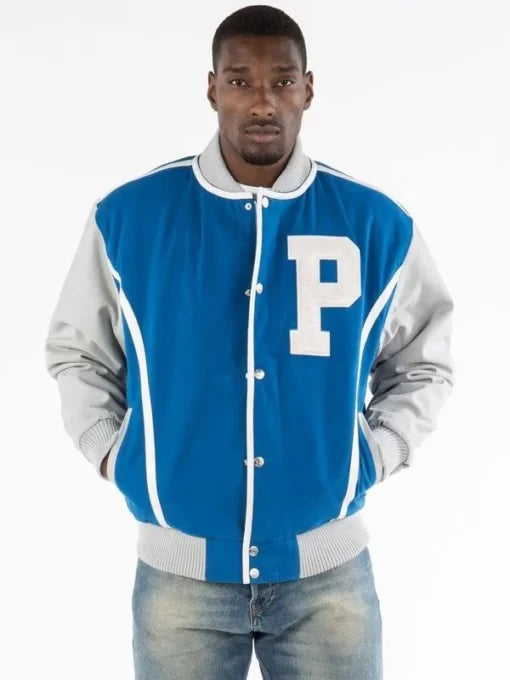 Pelle Pelle Mens Blue Letterman Varsity Jacket image 0