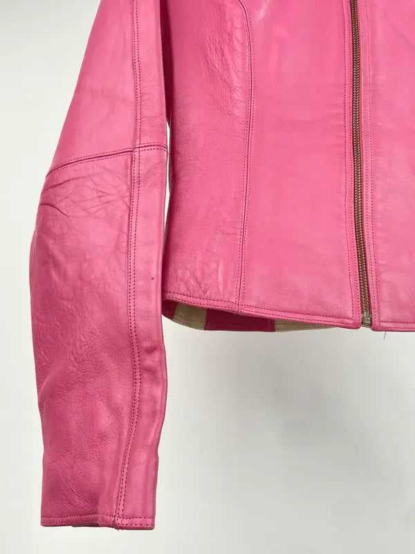 Vintage 90s Pelle Pelle Pink Leather Jacket image 3