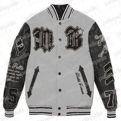 Pelle Pelle New Varsity Gray Plush Jacket image 0