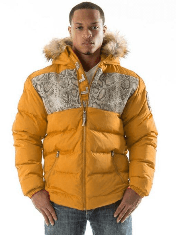 Pelle Pelle Snakeskin Bubble Mustard Coat image 0