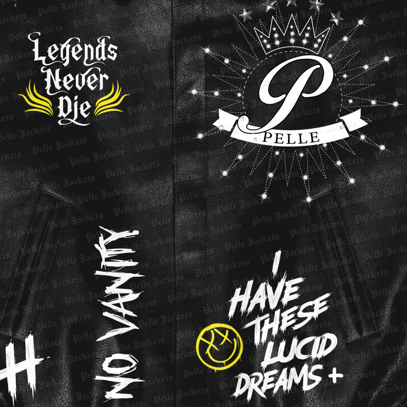 Juice WRLD Legends Never Die Black Varsity Jacket image 3