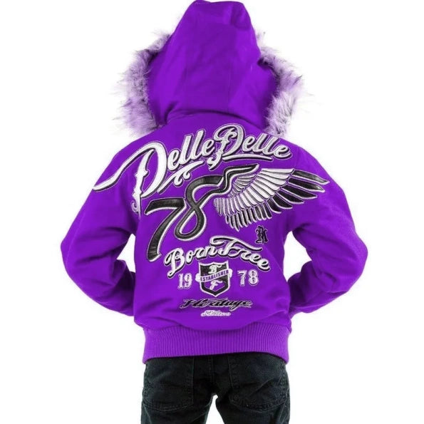 Pelle Pelle Kids 78 Born Free Purple Wool Jacket image 0