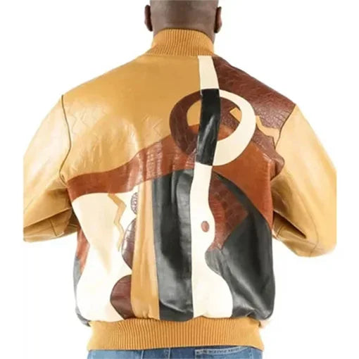 Pelle Pelle Mens Picasso Plush Yellow Brown Jacket image 1