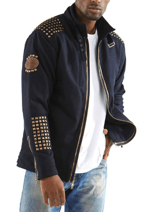 Men’s Pelle Pelle Studded Blue Jacket image 0