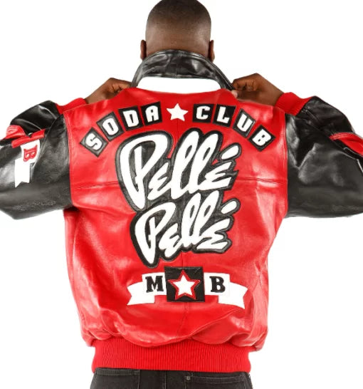 Men Pelle Pelle Red Varsity Jacket image 1