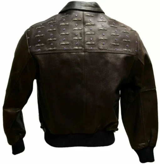 Black Pelle Pelle Emblem Leather Jacket image 1