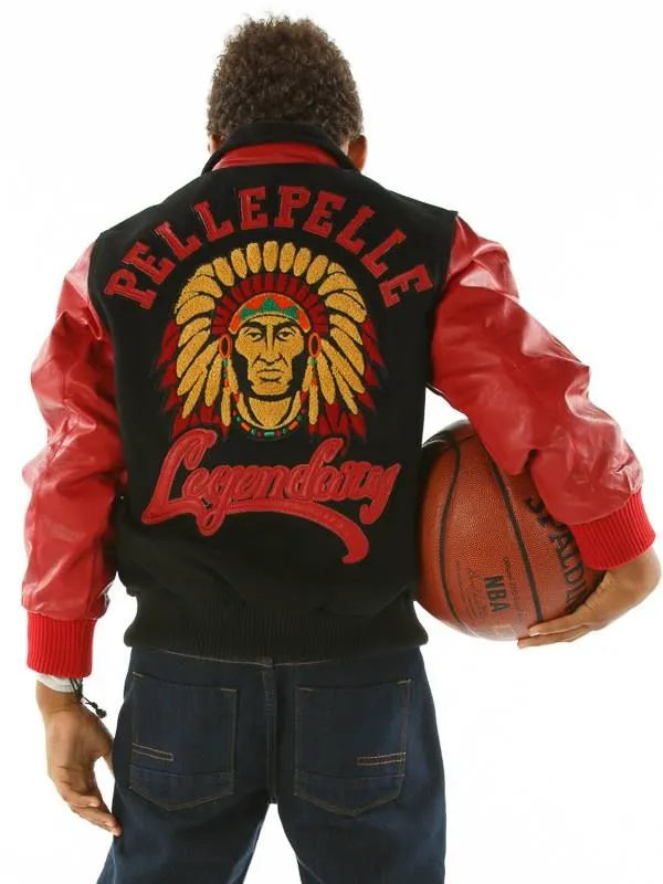 Pelle Pelle Mens Legendary Indian Chief Red Jacket image 0
