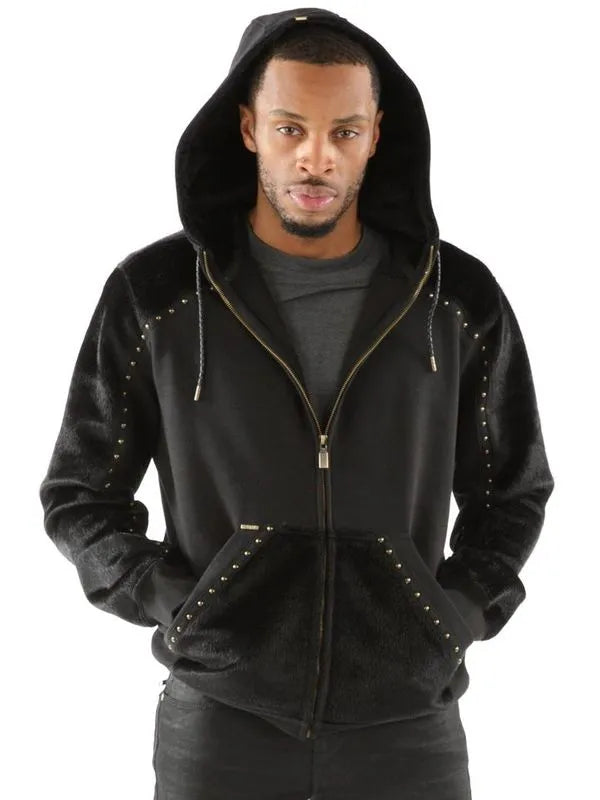 Pelle Pelle Mens Pony Black Hooded Jacket image 0