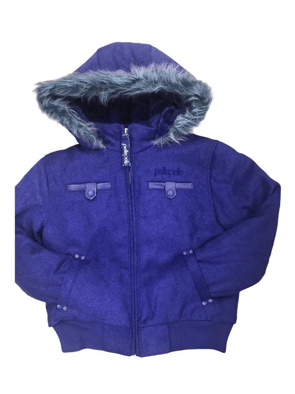 Pelle Pelle Kids Hooded Blue Bomber Jacket image 0