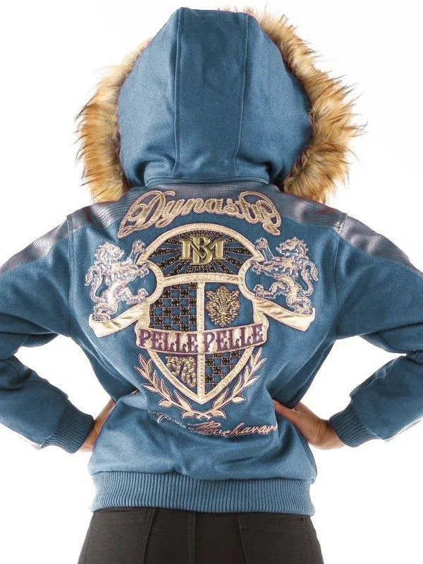 Pelle Pelle Womens Dynasty Turquoise Hooded Jacket image 1