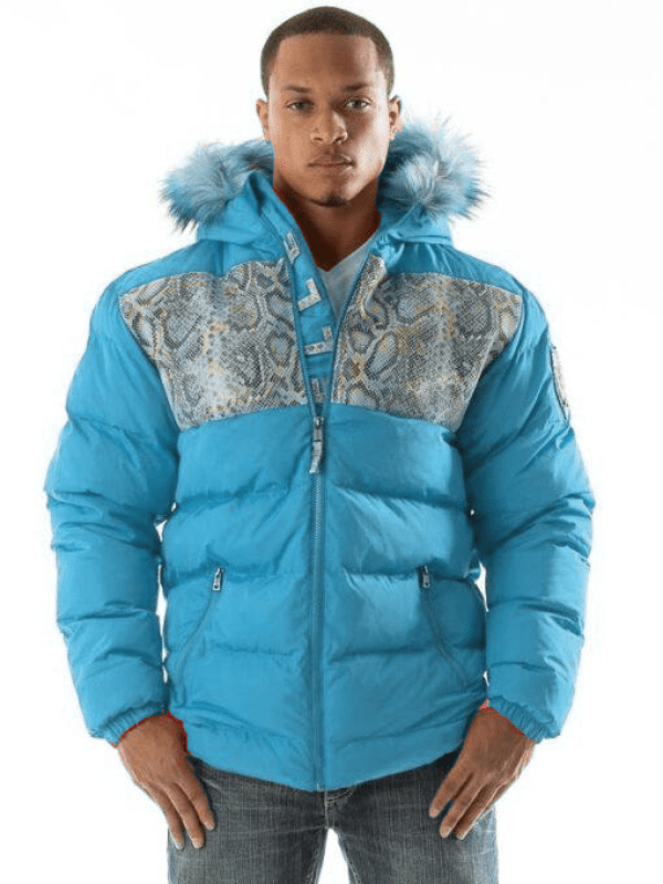 Pelle Pelle Snakeskin Bubble Turquoise Coat image 0
