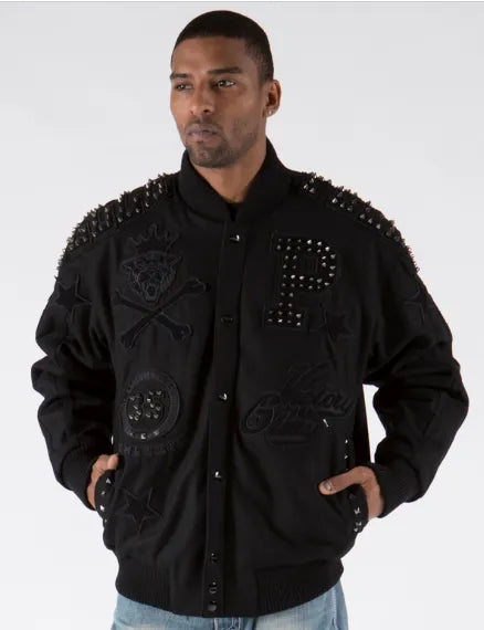 Pelle Pelle Victory Glory Black Varsity Jacket image 0