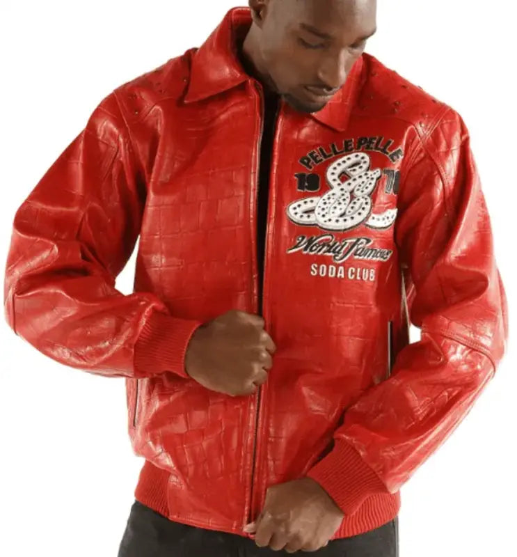 Soda Club Pelle Pelle Red Leather Jacket image 1