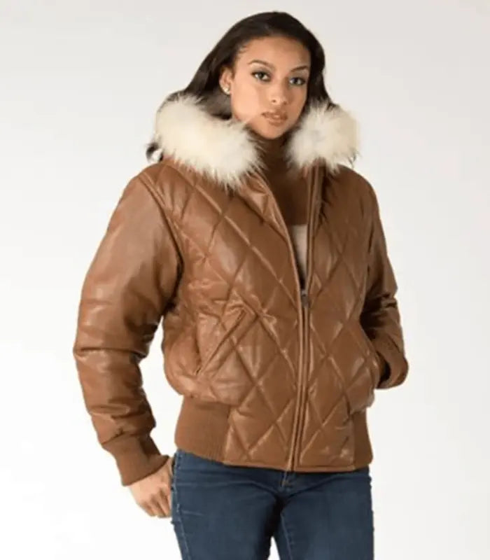 Pelle Pelle Women Quilted Fur Hood Jacket image 2