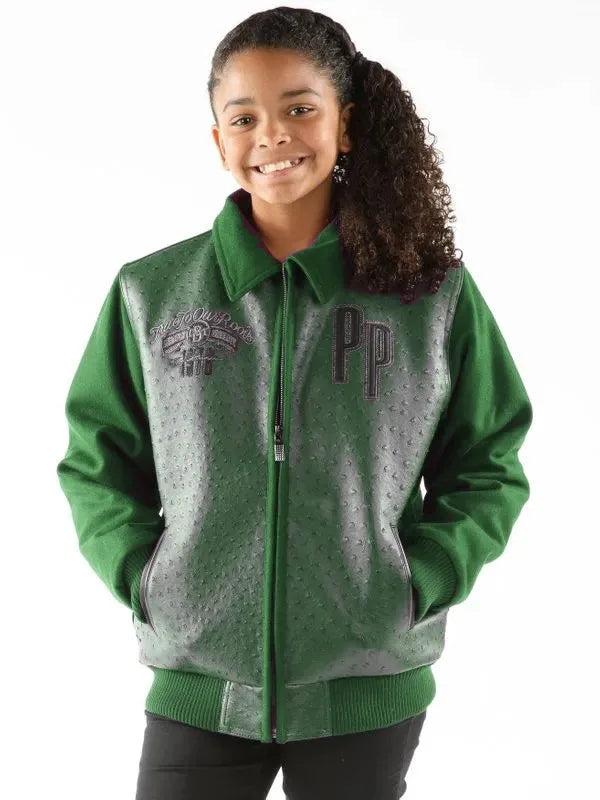 Pelle Pelle Kids Green Shirt Collar Jacket image 0