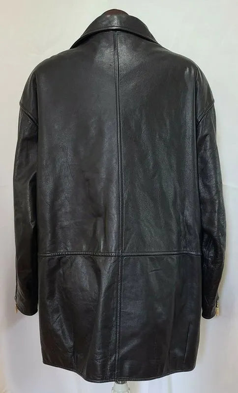 Pelle Pelle Black Leather Full Zip Coat image 1