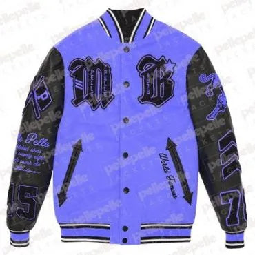 Pelle Pelle New Varsity Nile and Black Plush Jacket image 0