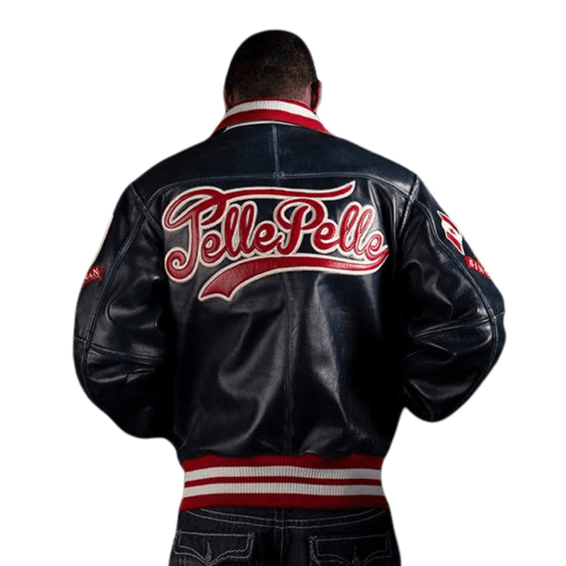 Pelle Pelle Men Navy Blue MB Varsity Jacket image 1