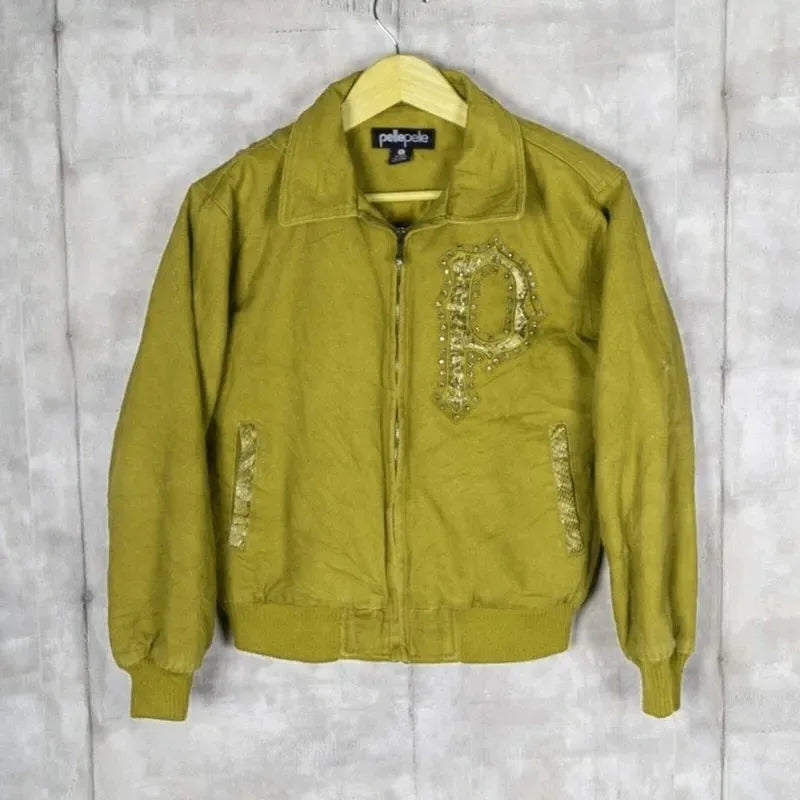 Pelle Pelle Marc Buchanan Womens Vintage Bomber Olive Jacket image 0