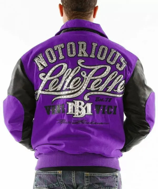 Pelle Pelle Purple and Black Varsity Jacket image 1