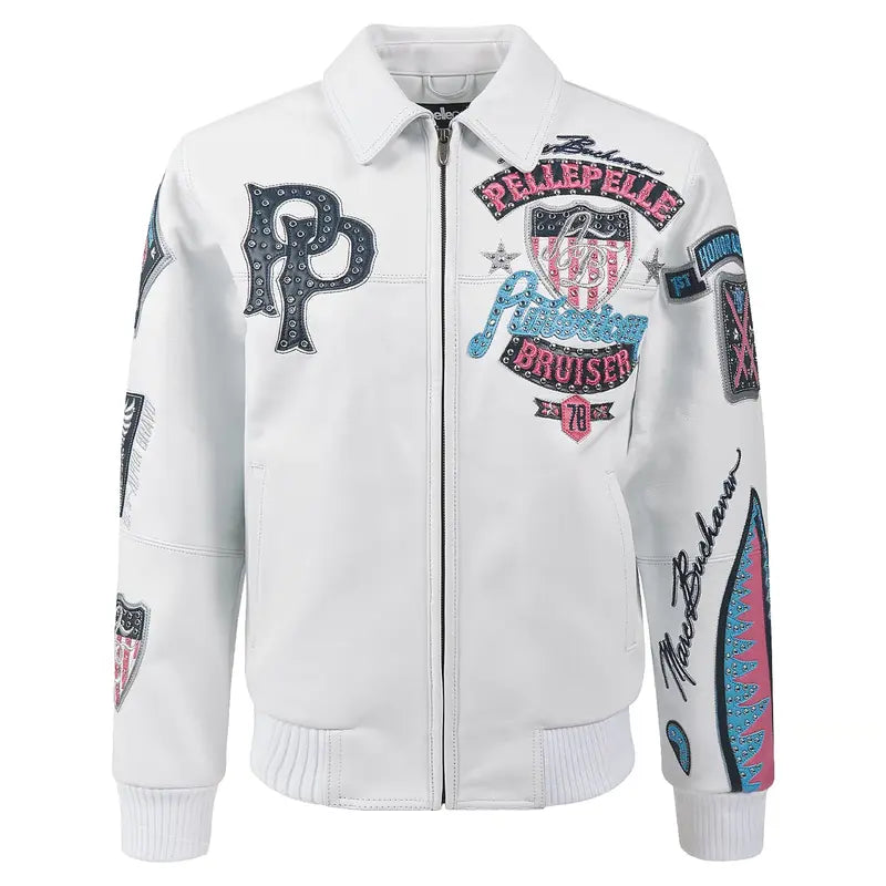 Pelle Pelle American Bruiser White Blue Jacket image 0