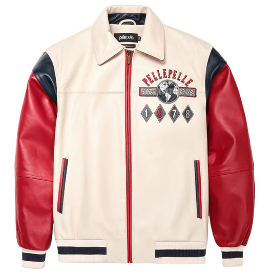 Men Pelle Pelle World Famous Soda Club Plush Red Jacket image 0