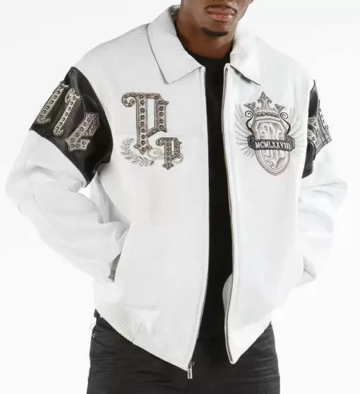 Pelle Pelle White Empire Victory Comes Leather Jacket image 0