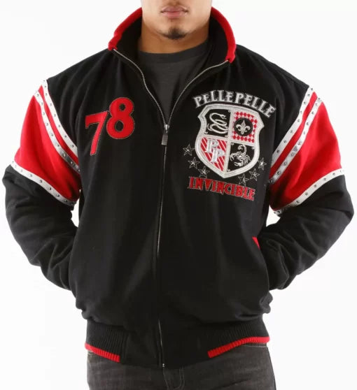 Black Red Pelle Pelle Invincible Wool Jacket image 0