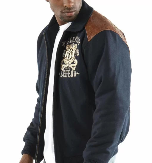Pelle Pelle Blue Brown Live Like A King Wool Jacket image 1
