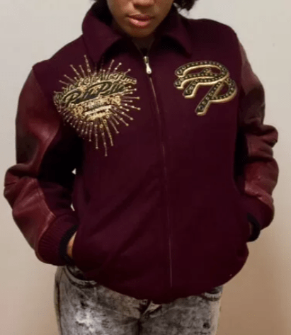 Maroon Pelle Pelle Greatest Of All Time Varsity Jacket image 0